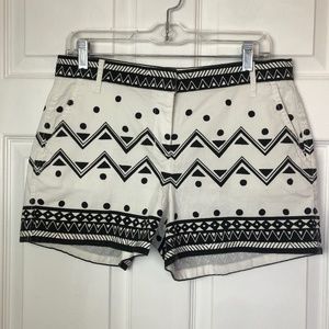Black and White ELLE Geometric Print Short Shorts